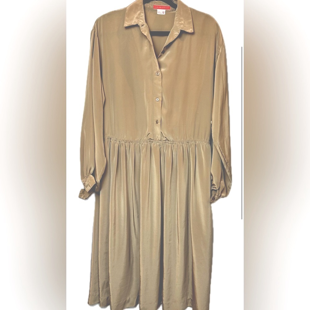 Vintage HALSTON III Beige dress sz12